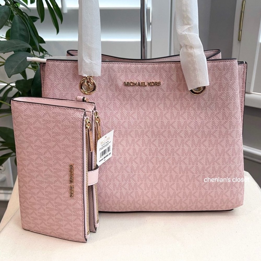 🌸🎀NeW! Michael Kors Pink Tote Set - Picture 2 of 12